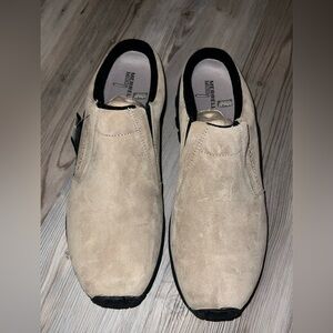 Merrell Men's Jungle Moc Wide Slip-On Shoes Taupe 15 Suede Slides Taupe